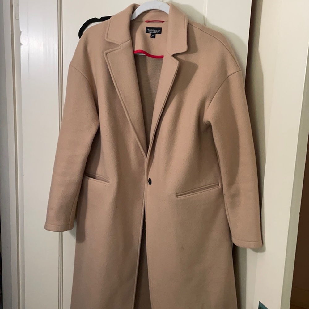 Top shop camel coat size 8
